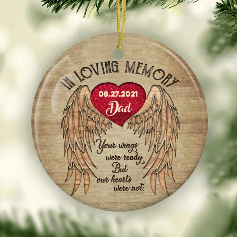 Angel Wing Memorial Ornament, Your Wings Were Ready But Our Hearts Were Not, Memorial Christmas Ornament, Sympathy Gift, Memorial Keepsake