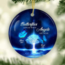 Personalized Blue Butterflies Memorial Ornament, Butterflies Appear When Angels Are Near, Remembrance Keepsake, Loss Of Dad Mom Ornament