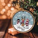 Merry X-Mask Ornament, Custom Family Ornament, Funny Snowman Reindeer Santa 2022 Christmas Ornament, Pandemic Ornament, 2022 Covid Ornament