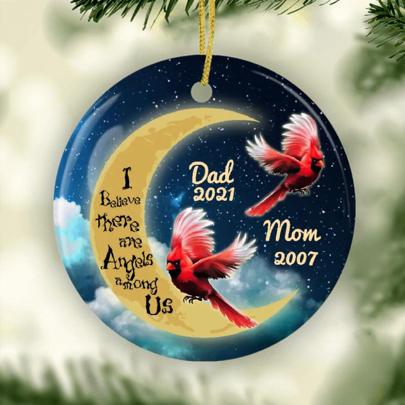 Personalized Red Cardinal Ornament, Christmas Memorial Ornament, Angels Among Us Ornament, Remembrance Keepsake, Christmas Tree Decorations