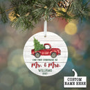 Our First Christmas as Mr and Mrs Ornament, First Christmas Married Ornament, Christmas Truck Ornament, Custom Wedding Gift, Newlyweds Gift