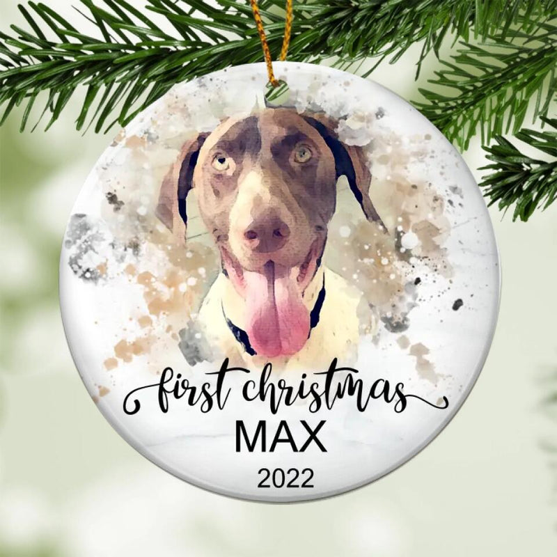 Personalized Pet Memorial Ornament, Dog Memorial Gift, Custom Watercolor Pet Portrait Ornament, Loss of Dog Gift, Pet Christmas Ornament