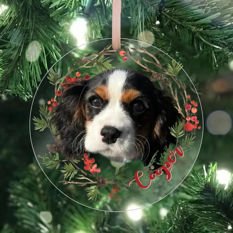 Personalized Pet Ornament, Custom Dog Christmas Ornament, Christmas Pet Photo Ornament, Holiday Gift for Dog Lovers, Pet Portrait Ornament