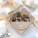 Engaged Christmas Ornament, First Christmas Married Ornament, Custom Album Cover Music Ornament, Personalized Wedding Gift, Photo Ornament