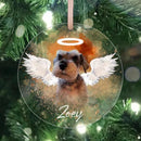 Personalized Pet Memorial Photo Ornament, Pet Loss Gifts, Christmas Dog Memorial Ornament, Dog Memorial Gift, Angel Dog with Wings Ornament