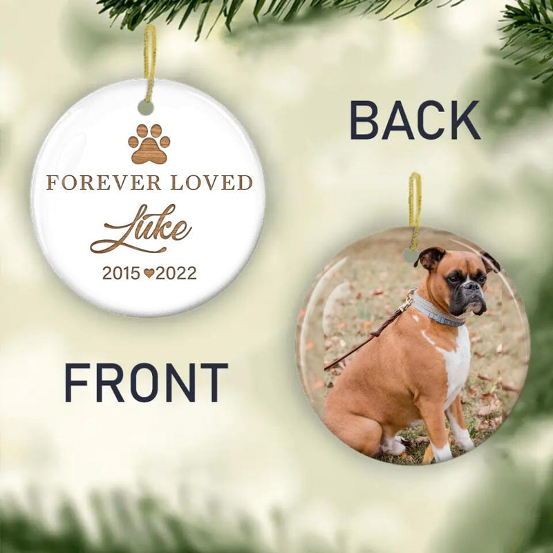 Pet Memorial Gift, Custom Pet Memorial Ornament with Photo, Dog Loss Gift, Christmas Dog Memorial Ornament Gift, Custom Pet Loss Keepsake