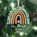 Teacher Christmas Ornament, Personalized Rainbow Teacher Ornament, Teacher Gift, Teacher Name Ornament, Teacher Appreciation, Christmas Gift