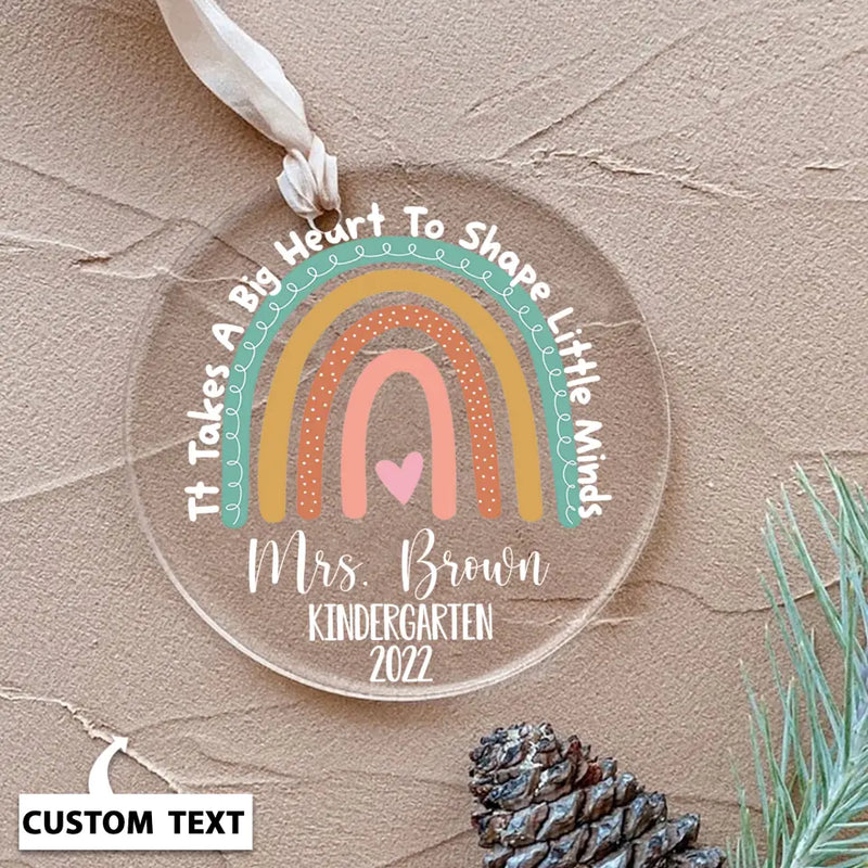 Teacher Christmas Ornament, Personalized Rainbow Teacher Ornament, Teacher Gift, Teacher Name Ornament, Teacher Appreciation, Christmas Gift