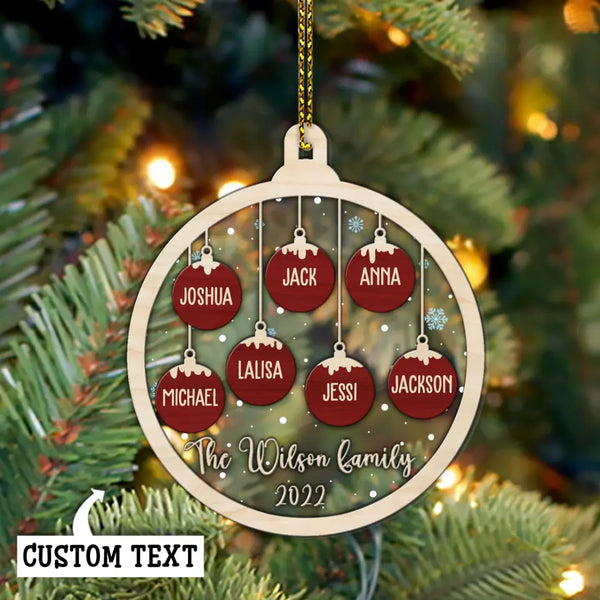 2022 Ornament, Personalized Christmas Ornament, Custom Family Ornament, Family Christmas Gift, Christmas Tree Decoration, Family of 3 4 5 6