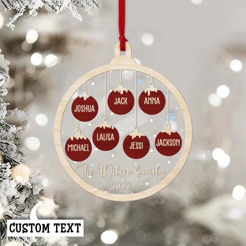 2022 Ornament, Personalized Christmas Ornament, Custom Family Ornament, Family Christmas Gift, Christmas Tree Decoration, Family of 3 4 5 6