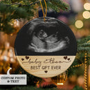 Custom Baby Ultrasound Photo Ornament, Best Gift Ever, Ultrasound Christmas Ornament, Pregnancy Announcement Gift, Expecting Parents Gift
