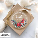 Cardinal Memorial Christmas Ornament, Personalized Sympathy Gift, Loss of Mother, Loss of Father, Memorial Gift, Christmas Bauble Decoration