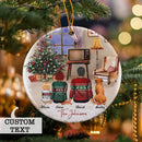 Personalized Family Christmas Ornament, Couple With Dog Ornament, Fur Family Ornament, Family Christmas Keepsake, New Family Christmas Gift