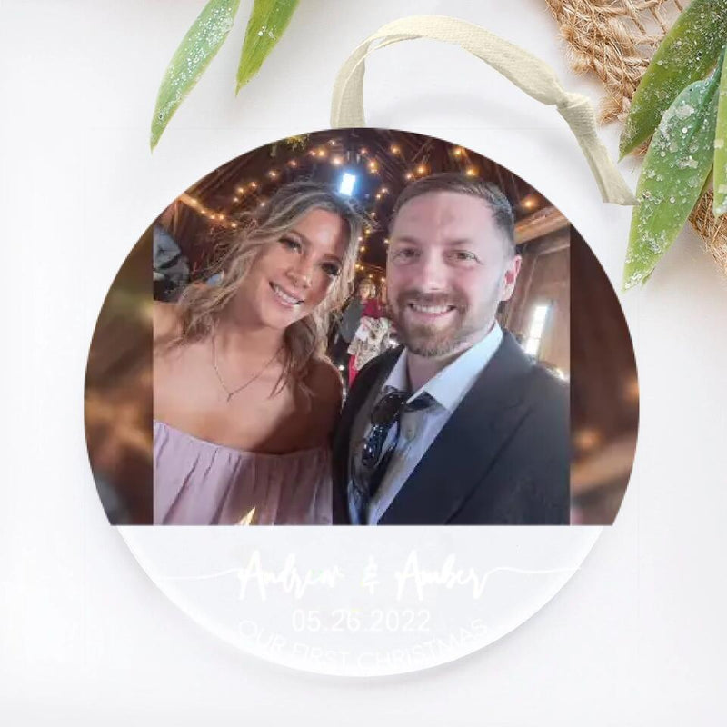 First Christmas Together Ornament, Mr and Mrs Photo Christmas Ornament, Our First Christmas, Couples Gift 2022, Christmas Bauble Decoration