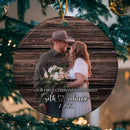 Our First Christmas Married Ornament, Personalized Photo Ornament, Wedding Gift, Mr and Mrs Christmas Ornament, Just Married Couple Gift