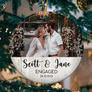 Personalized Engaged Ornament with Photo, Engagement Ornament, Engagement Photo Gift, Engaged Christmas Ornament, Custom Engagement Gift