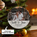 Personalized Engaged Ornament with Photo, Engagement Ornament, Engagement Photo Gift, Engaged Christmas Ornament, Custom Engagement Gift