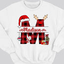 Custom Name Christmas Sweatshirt, Papa Gift, Gifts For Dad, Mama Gift, Gifts For Mom, Christmas Mom Shirt, Christmas Dad Shirt