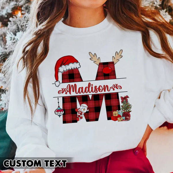 Custom Name Christmas Sweatshirt, Papa Gift, Gifts For Dad, Mama Gift, Gifts For Mom, Christmas Mom Shirt, Christmas Dad Shirt
