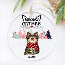 Christmas Acrylic Ornament, Gifts For Cat Lovers, Meowy Catmas Cats With Pine Trees Personalized Ornament