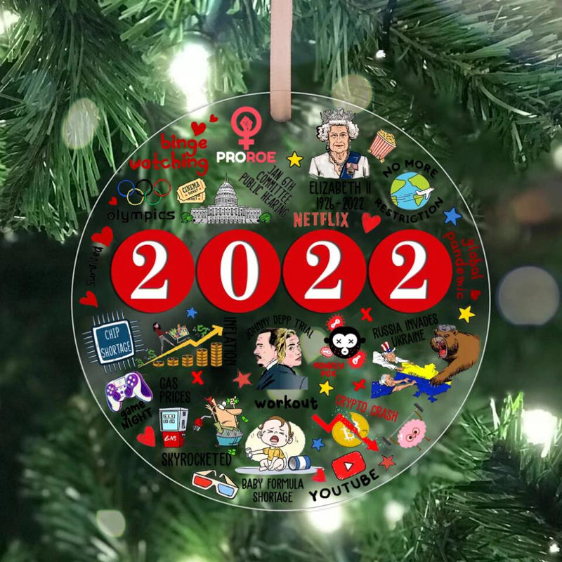 2022 Christmas Ornament, 2022 Ornaments, 2022 Gas Ornament 2022 Commemorative Bauble, Year in Review Christmas Ornament, Christmas Decor