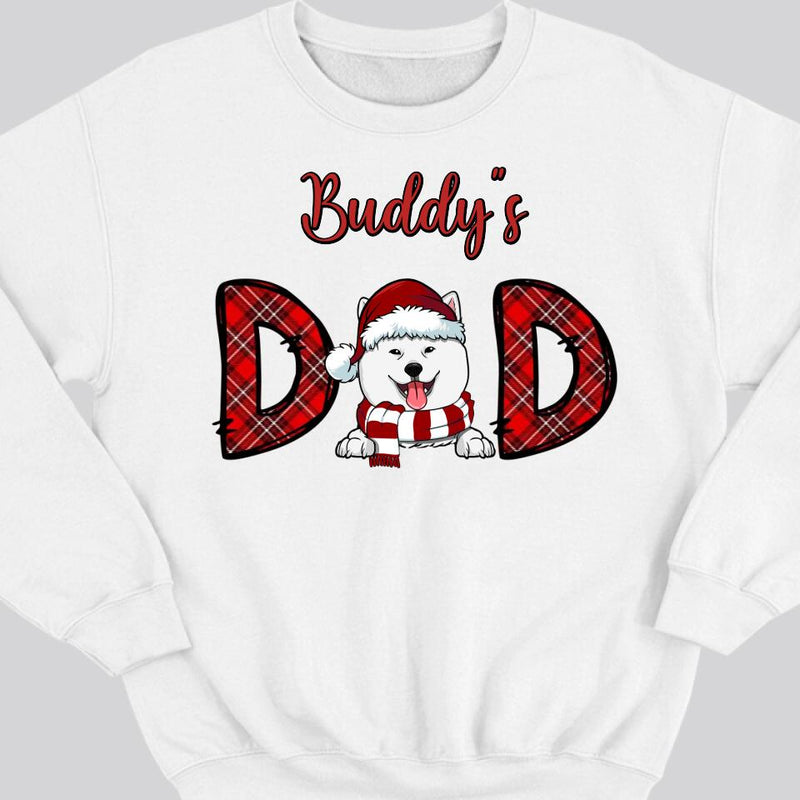 Custom Dog Dad Shirt, Personalized Christmas Dog Sweatshirt, Dog Dad Sweatshirt, Santa Dog Christmas Sweatshirt, Christmas Gift For Dog Dad