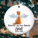 Personalized Dog Memorial Ornament With Angel Wings, Dog Lovers Memorial Gift, Christmas Ornament, Remembrance Ornament, In Memory of Dog