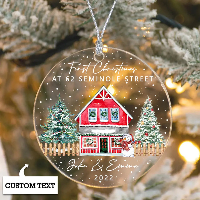 New Home Christmas Ornament, Personalised First Christmas at New Address Ornament, Christmas House Ornament, Housewarming Gift, Couple Gifts