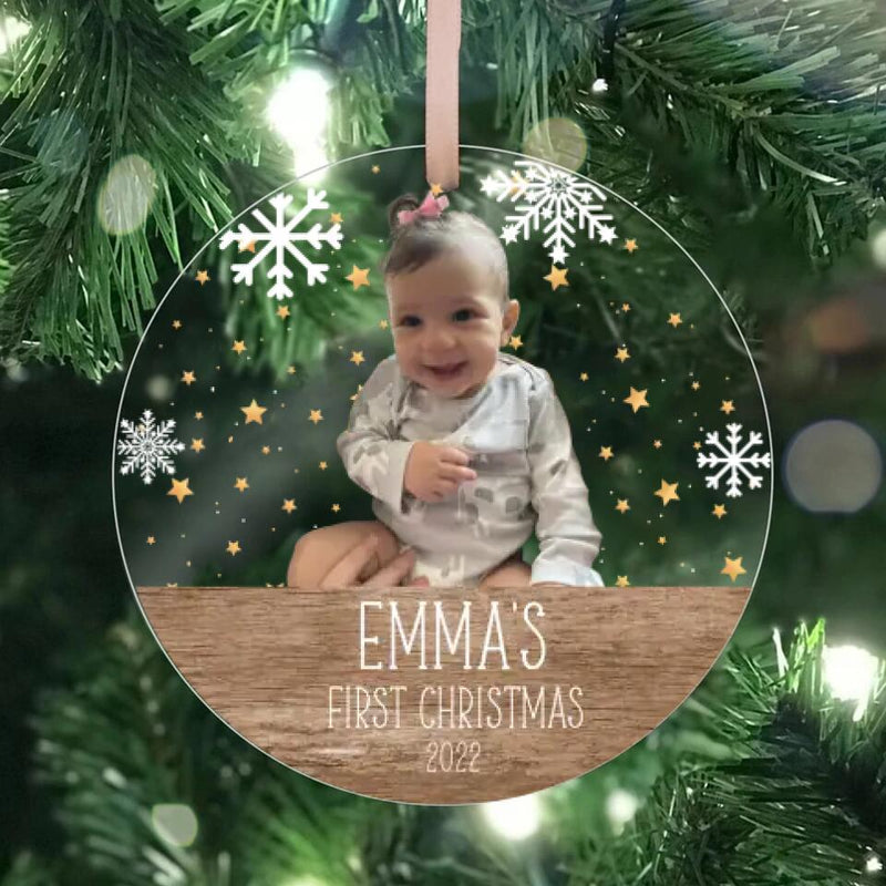 Baby's First Christmas Ornament, Personalized New Baby Ornament 2022, Baby Photo Christmas Ornament, First Christmas Bauble, Baby Keepsake