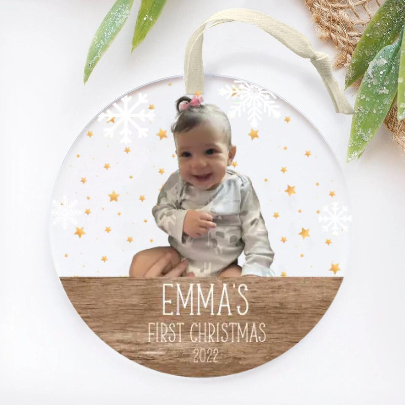 Baby's First Christmas Ornament, Personalized New Baby Ornament 2022, Baby Photo Christmas Ornament, First Christmas Bauble, Baby Keepsake