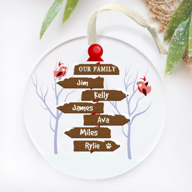 Custom Family Ornament, Personalized Family Christmas Ornament, Family With Pet, Family Christmas Gift, Christmas Keepsake, 2022 Ornament