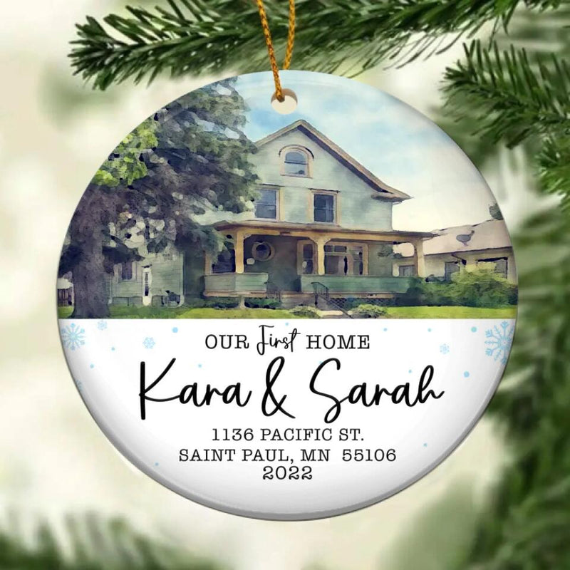 Our First Home Christmas Ornament, Personalized New Home Photo Ornament, New Home Christmas Ornament, Custom House Address Ornament