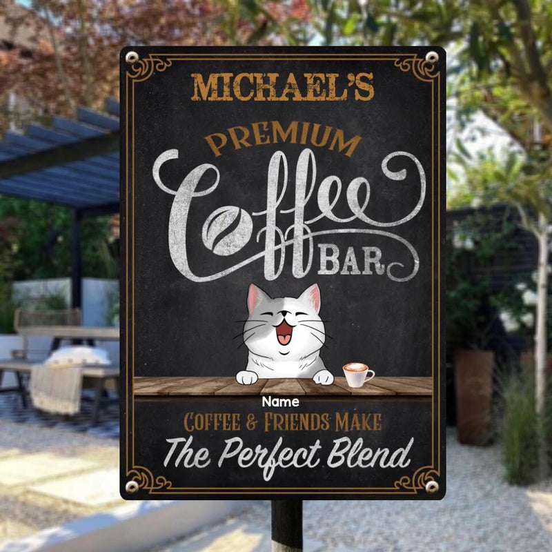 Metal Bar Signs, Gifts For Pet Lovers, Premium Coffee Bar Coffee & Friends Make The Perfect Blend