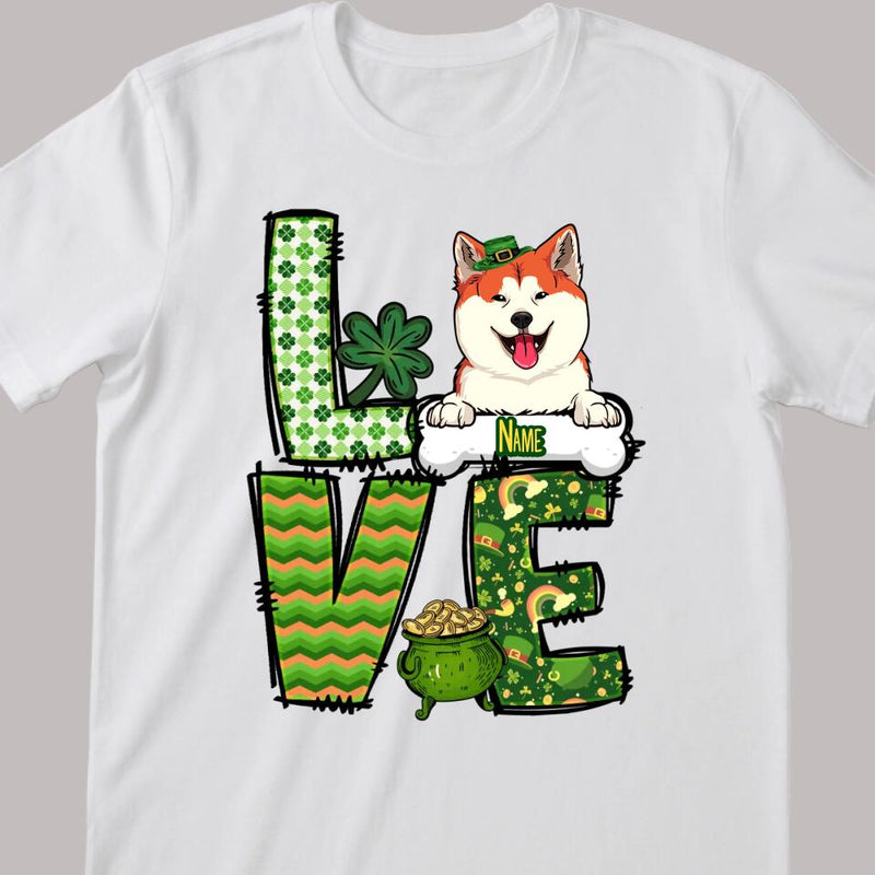 Cute Dog St Patricks Day Shirt, Personalized Dog Shirt, Dog Lover St Patrick's Day Shirt, Irish Dog Shirt, Dog Mom Shirt, Dog Lovers Shirt