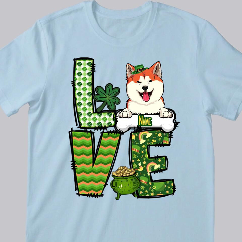 Cute Dog St Patricks Day Shirt, Personalized Dog Shirt, Dog Lover St Patrick's Day Shirt, Irish Dog Shirt, Dog Mom Shirt, Dog Lovers Shirt