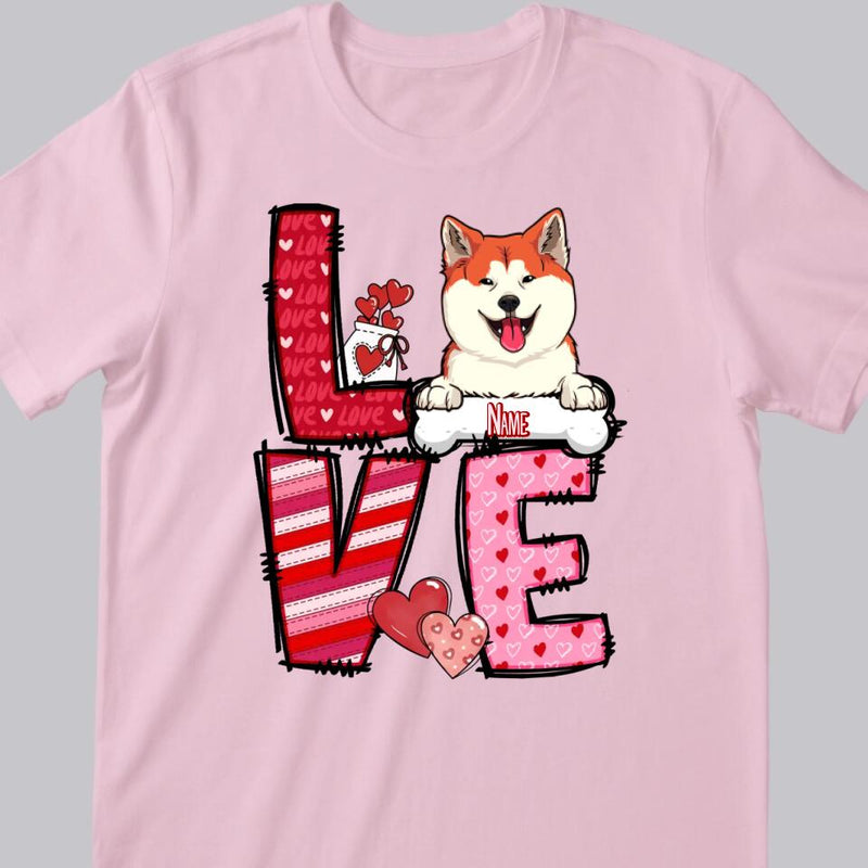 Love Cute Dog Custom Dog Shirt, Dog Mom Shirt, Love Shirt, Dog Lovers Shirt, Mom Valentine Shirt, Women Valentines Day, Cute Valentine Tee, Valentines Day Gift