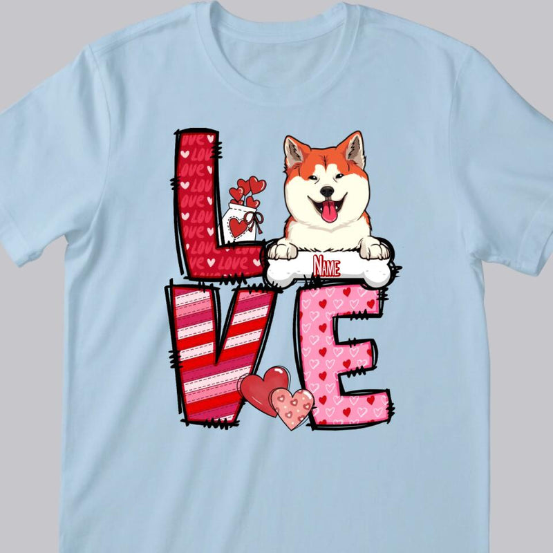 Love Cute Dog Custom Dog Shirt, Dog Mom Shirt, Love Shirt, Dog Lovers Shirt, Mom Valentine Shirt, Women Valentines Day, Cute Valentine Tee, Valentines Day Gift