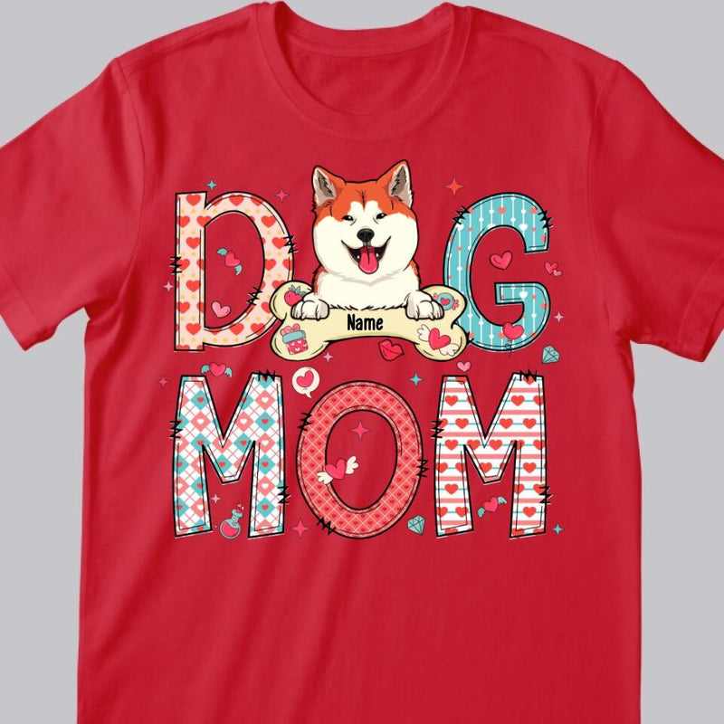Valentine's Day Dog Mom T-Shirt, Personalized Dog Shirt, Dog Valentines Day Shirt, Custom Dog Mom Shirt, Dog Lovers Shirt, Dog Mom Gift