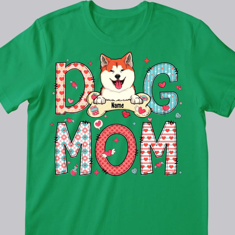 Valentine's Day Dog Mom T-Shirt, Personalized Dog Shirt, Dog Valentines Day Shirt, Custom Dog Mom Shirt, Dog Lovers Shirt, Dog Mom Gift