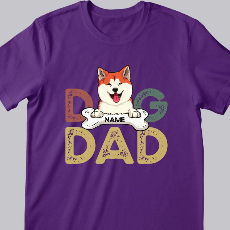 Dog Dad Shirt With Dog Names Personalized Gift for Dog Dad, T-shirt For Dog Lovers, Personalized Dog Breeds T-shirt, Valentine Gifts For Pet Lovers
