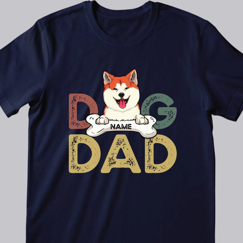 Dog Dad Shirt With Dog Names Personalized Gift for Dog Dad, T-shirt For Dog Lovers, Personalized Dog Breeds T-shirt, Valentine Gifts For Pet Lovers