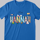 Easter Teacher Shirt, Personalized Teacher Shirt, Teacher Name Easter Bunny Shirt, Custom Easter Shirts for Teachers, Teacher Easter Gift