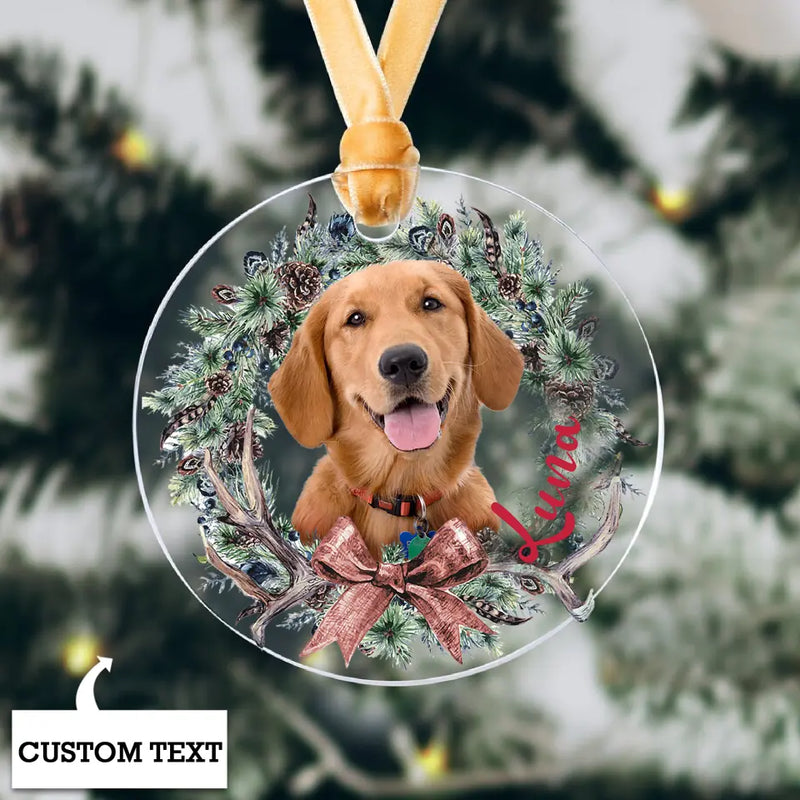 Personalized Pet Christmas Ornament, Custom Dog Ornament, Dog Photo Gift, Custom Pet Portrait, Dog Christmas Gift, Dog Christmas Tree Bauble