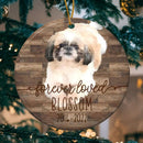 Custom Pet Memorial Ornament with Photo, Dog Loss Gift, Cat Loss Gift, Forever Loved Dog Memorial Ornament, Christmas Ornament, Pet Portrait