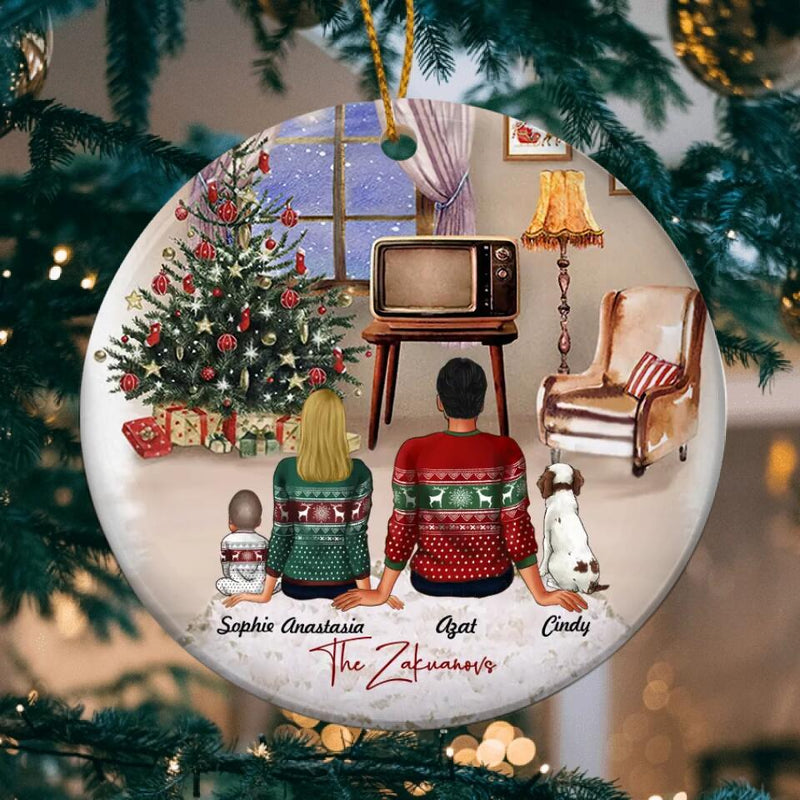 Personalized Family Christmas Ornament, Couple With Dog Ornament, Fur Family Ornament, Family Christmas Keepsake, New Family Christmas Gift