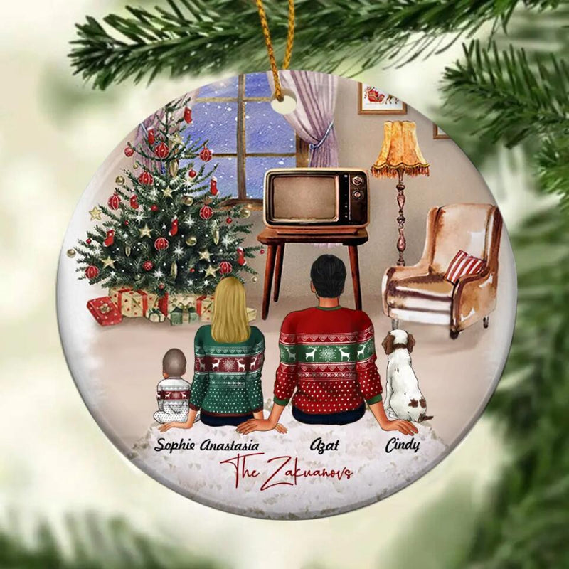Personalized Family Christmas Ornament, Couple With Dog Ornament, Fur Family Ornament, Family Christmas Keepsake, New Family Christmas Gift