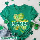 Shamrock Mama T-Shirt, Personalized Mom Shirt With Names, St. Patrick's Day Mama Shirt, Cute St Pattys Shirt, Mama Gifts, Custom Mama Shirt