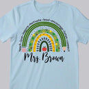Rainbow Teacher St Patricks Day Shirt, Personalized Teacher Shirt, St Patricks Day Teacher T-Shirt, Irish Teacher Shirt, Gift for Teacher