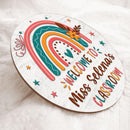 Personalized Teacher Name Door Sign, Classroom Door Sign, Rainbow Door Hanger, Teacher Welcome Sign, Classroom Welcome Sign, Classroom Decor