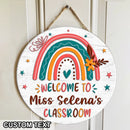 Personalized Teacher Name Door Sign, Classroom Door Sign, Rainbow Door Hanger, Teacher Welcome Sign, Classroom Welcome Sign, Classroom Decor